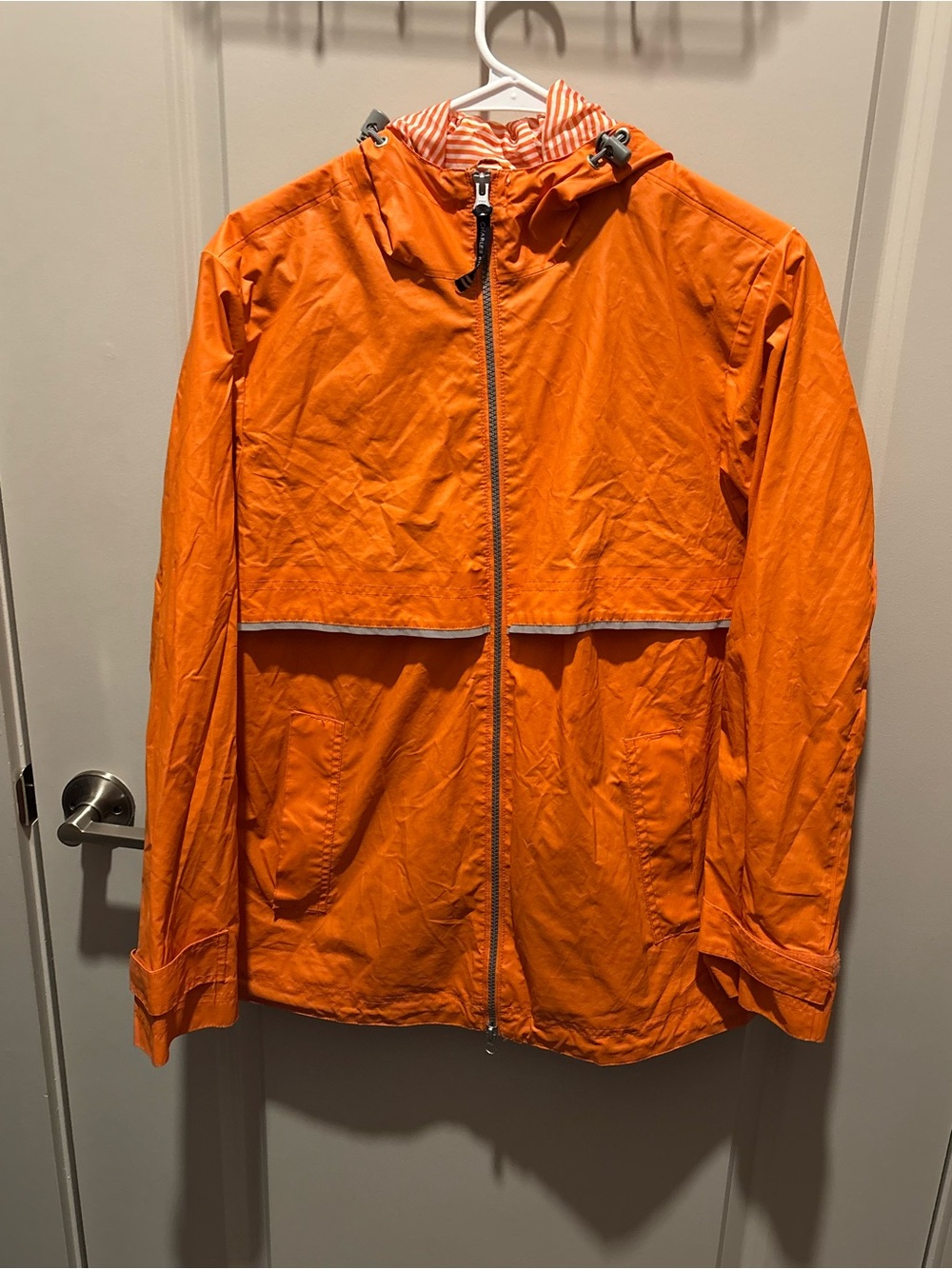Orange Hooded Rain Jacket
